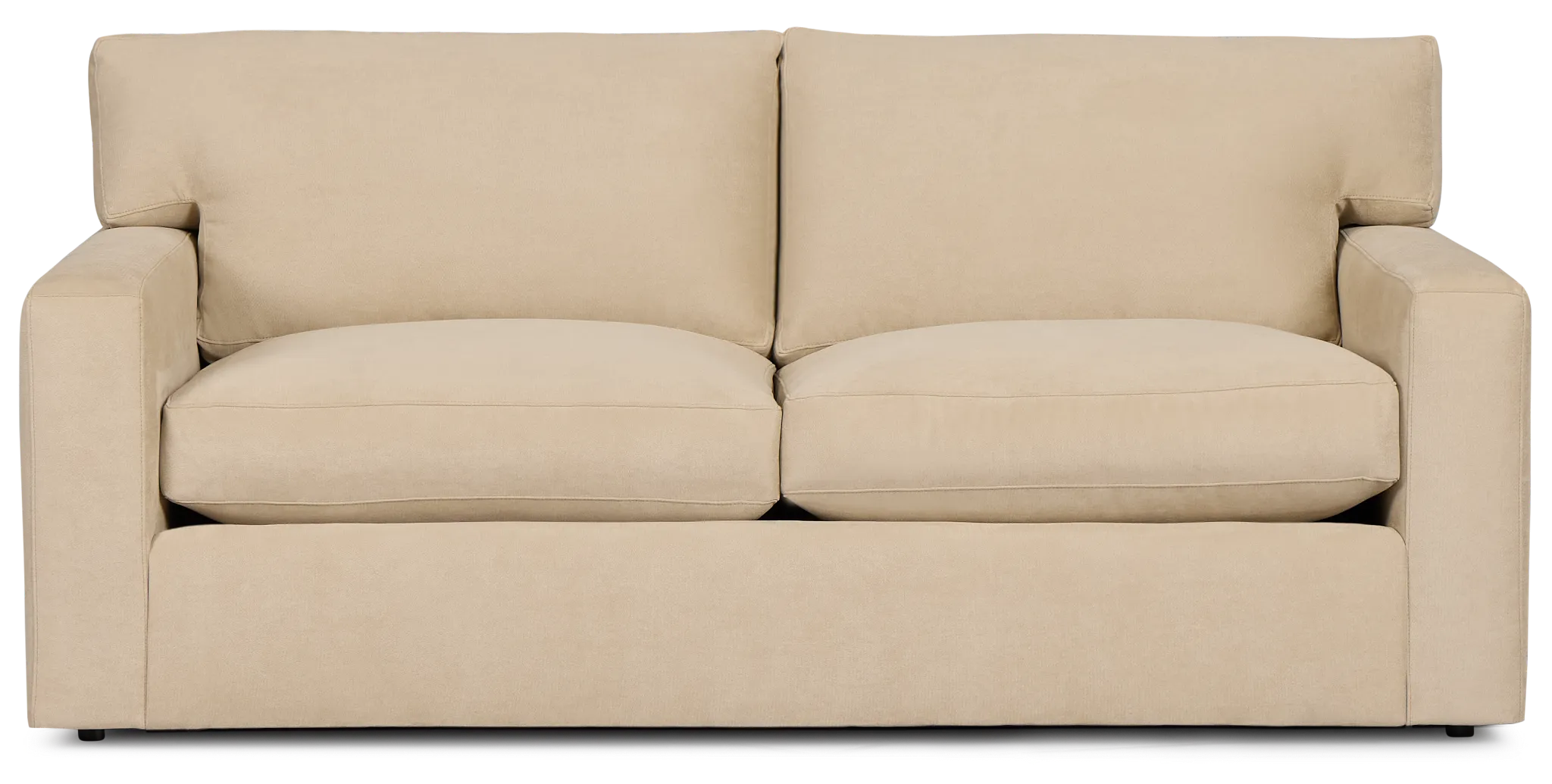 Hudson Beige Fabric Loveseat
