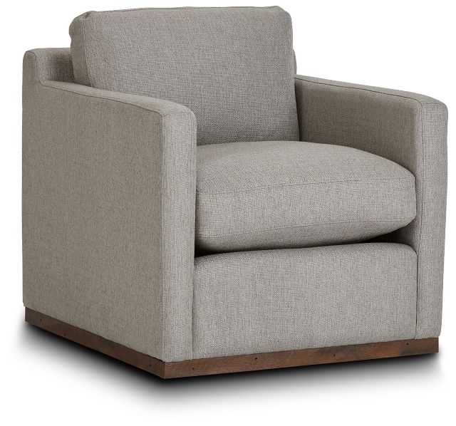 Mckenzie Light Gray Fabric Swivel Accent Chair