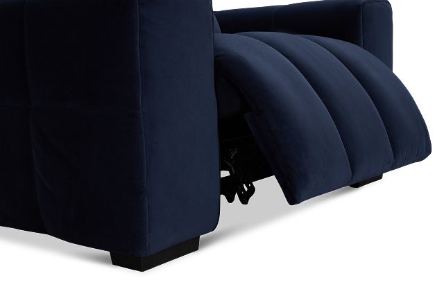 Gemma Navy Velvet Small Two-arm Power Reclining Sectional