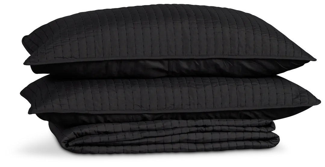 Keaton Black 3 Piece Comforter Set