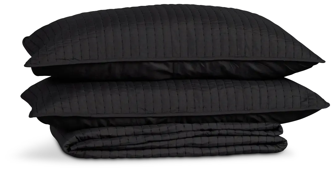 Keaton Black 3 Piece Comforter Set Keaton Black 3 Piece Comforter Set