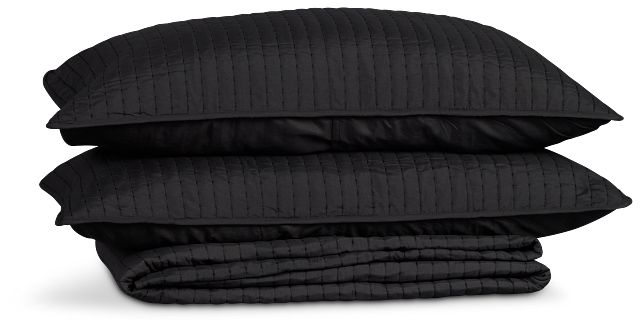 Keaton Black 3 Piece Comforter Set