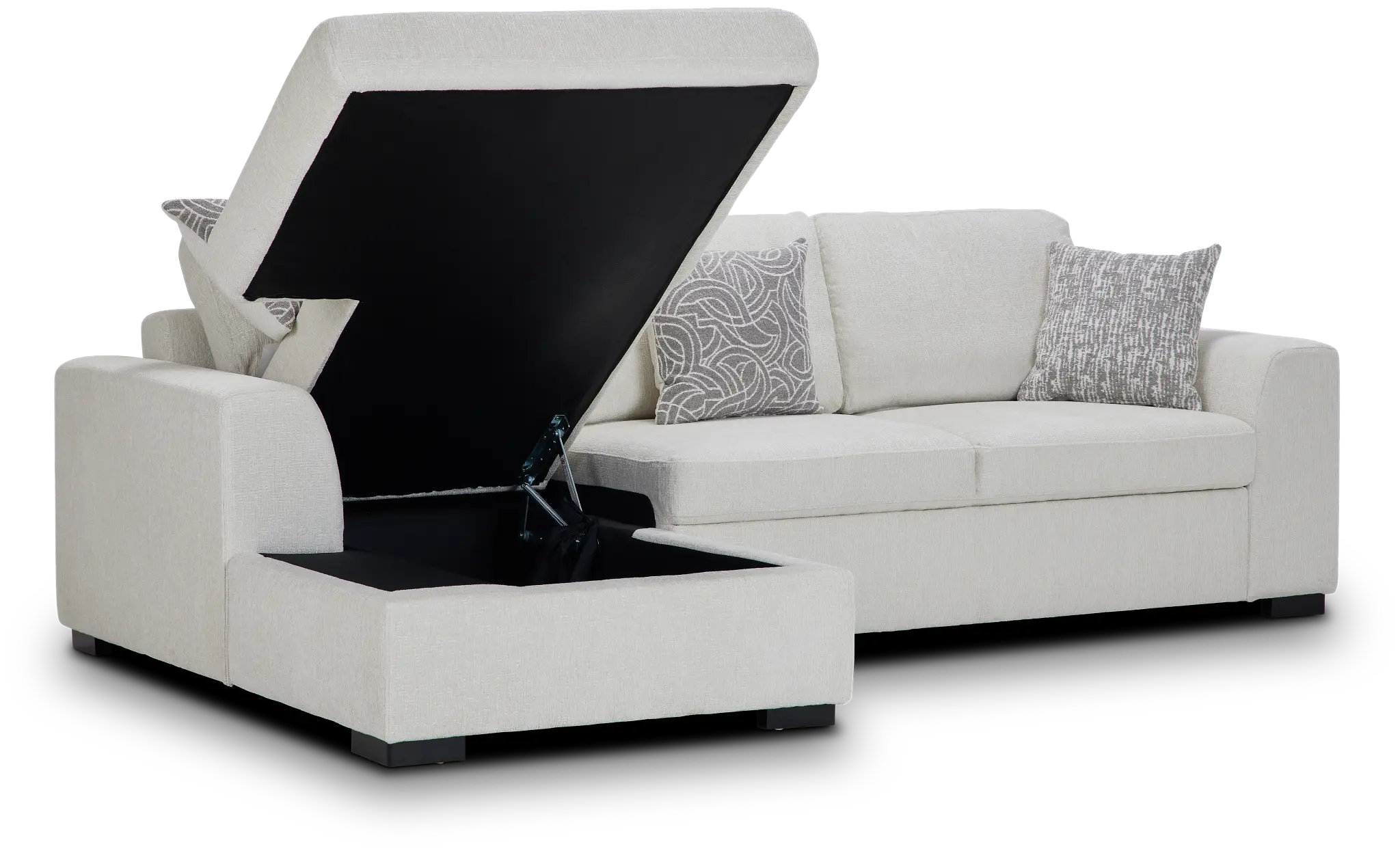 Blakely White Fabric Left Chaise Storage Sectional Blakely White Fabric Left Chaise Storage Sectional