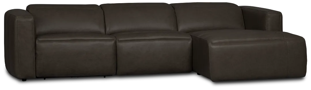Jace Dark Gray Lthr/vinyl Right Chaise Power Reclining Sectional