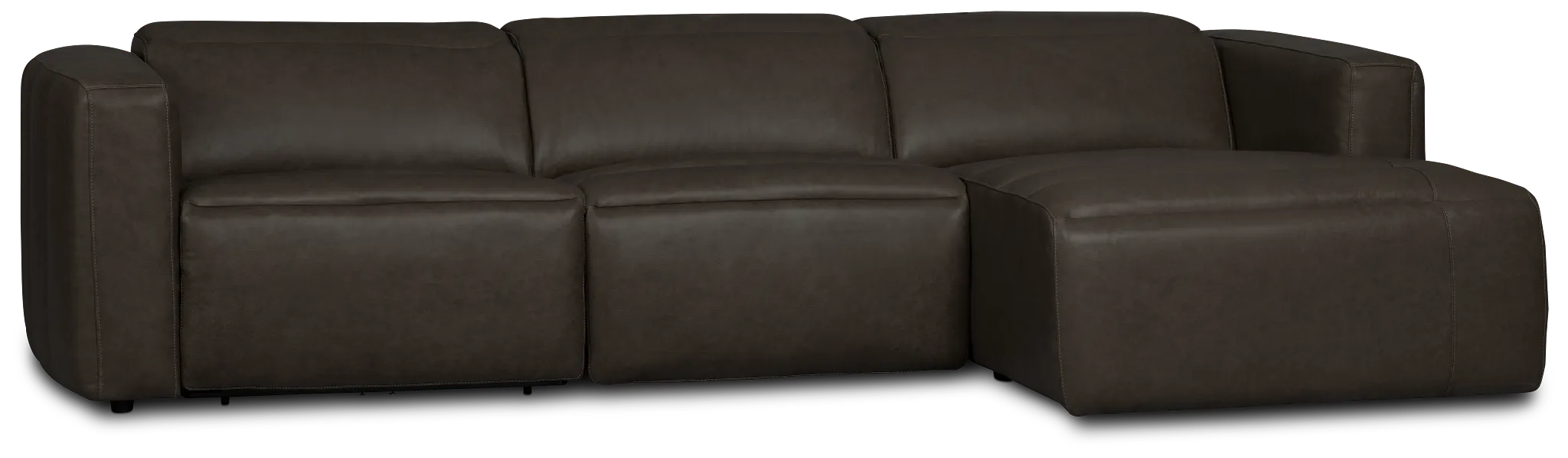 Jace Dark Gray Lthr/vinyl Right Chaise Power Reclining Sectional