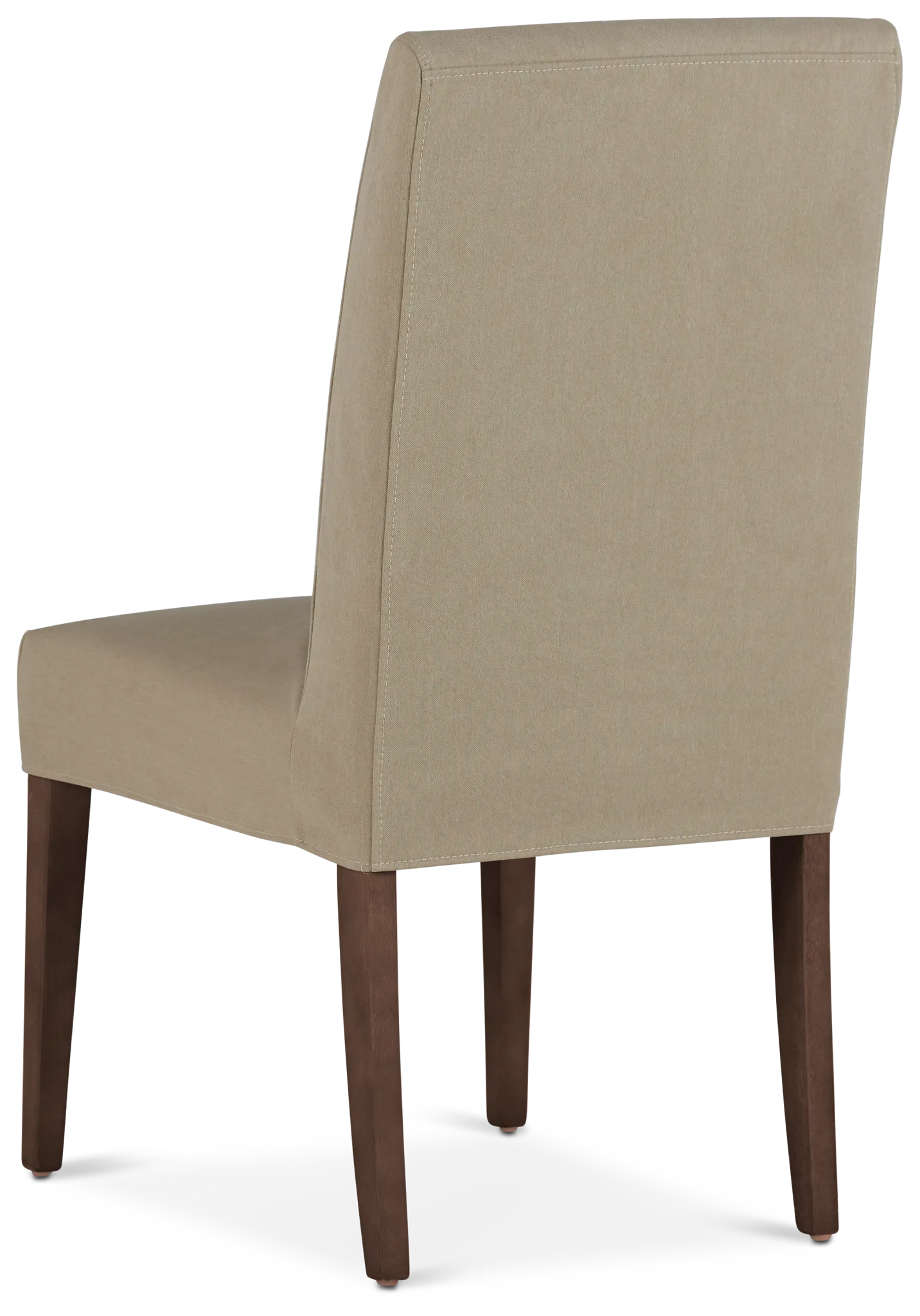 Destination Beige Short Slipcover Chair With Medium-tone Leg