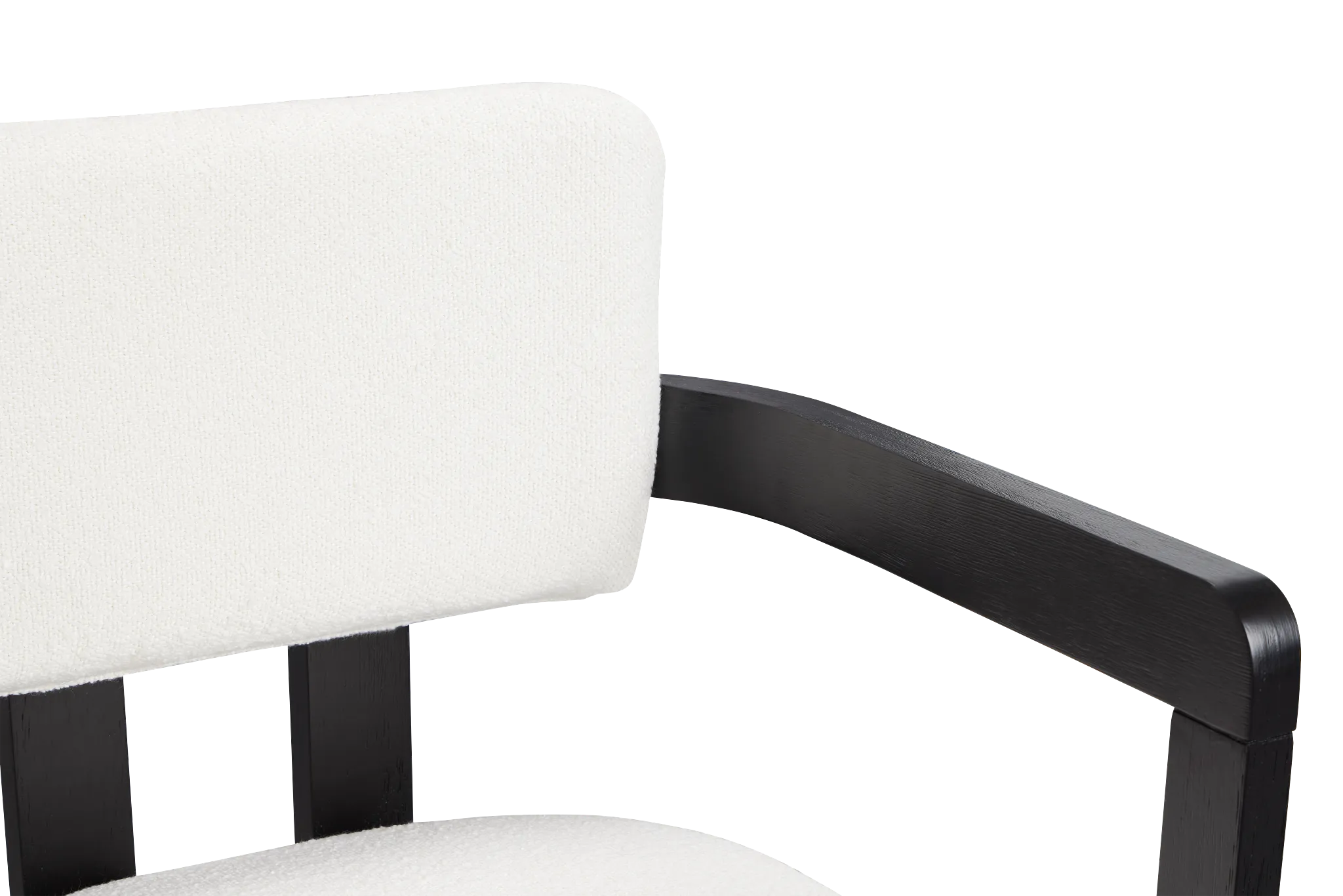 Alden Black Round Upholstered Arm Chair