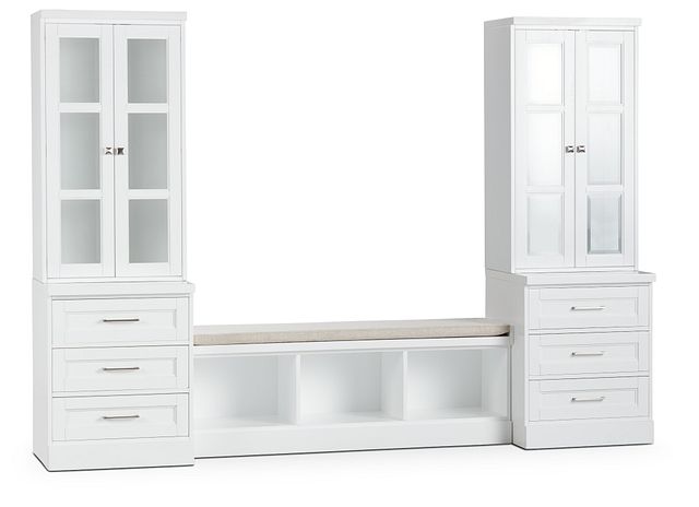 Newport White 106" Drawer Entryway