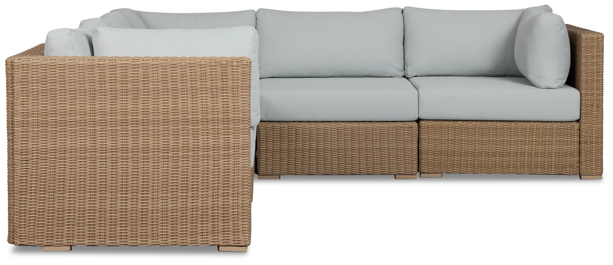 Montecito Light Tone 5-piece Modular Sectional With Light Blue Cushions Montecito Light Tone 5-piece Modular Sectional With Light Blue Cushions