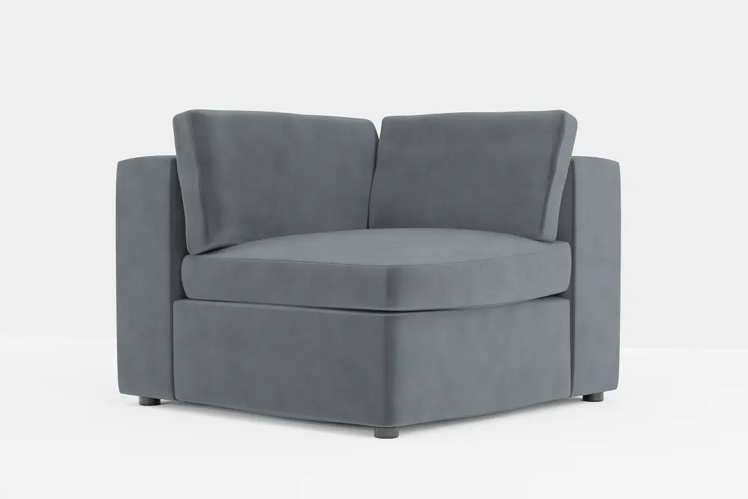 Destin Joya Gray Velvet Corner Chair Destin Joya Gray Velvet Corner Chair