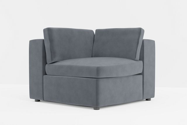 Destin Joya Gray Velvet Corner Chair
