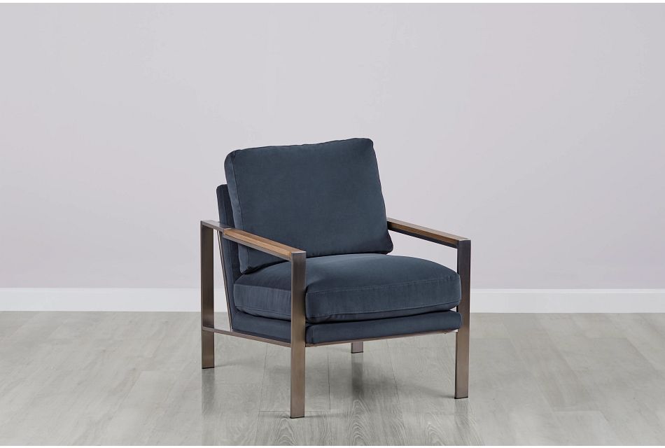 Wyatt Dark Gray Velvet Accent Chair Living Room Accent Chairs City Furniture