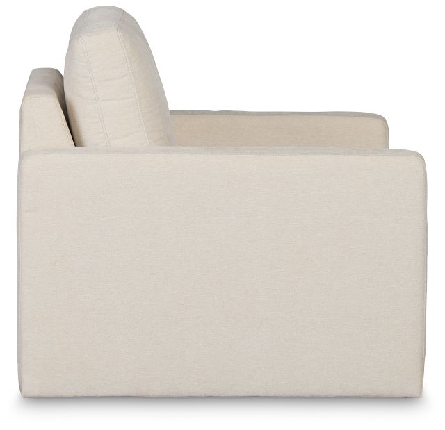 Addie Beige Fabric Swivel Chair