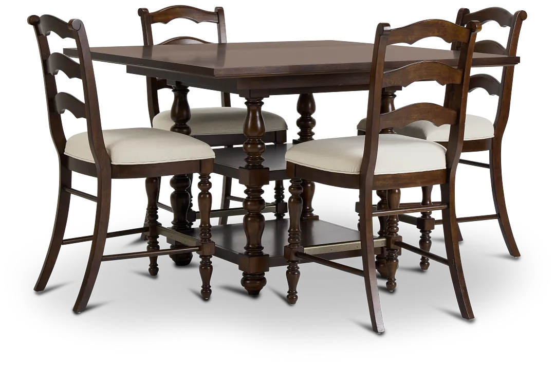 Savannah Dark Tone High Table & 4 Barstools