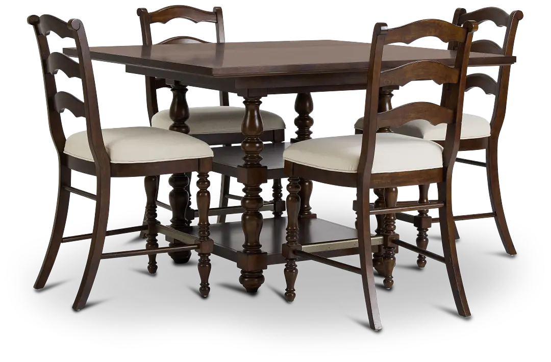 Savannah Dark Tone High Table & 4 Barstools Savannah Dark Tone High Table & 4 Barstools
