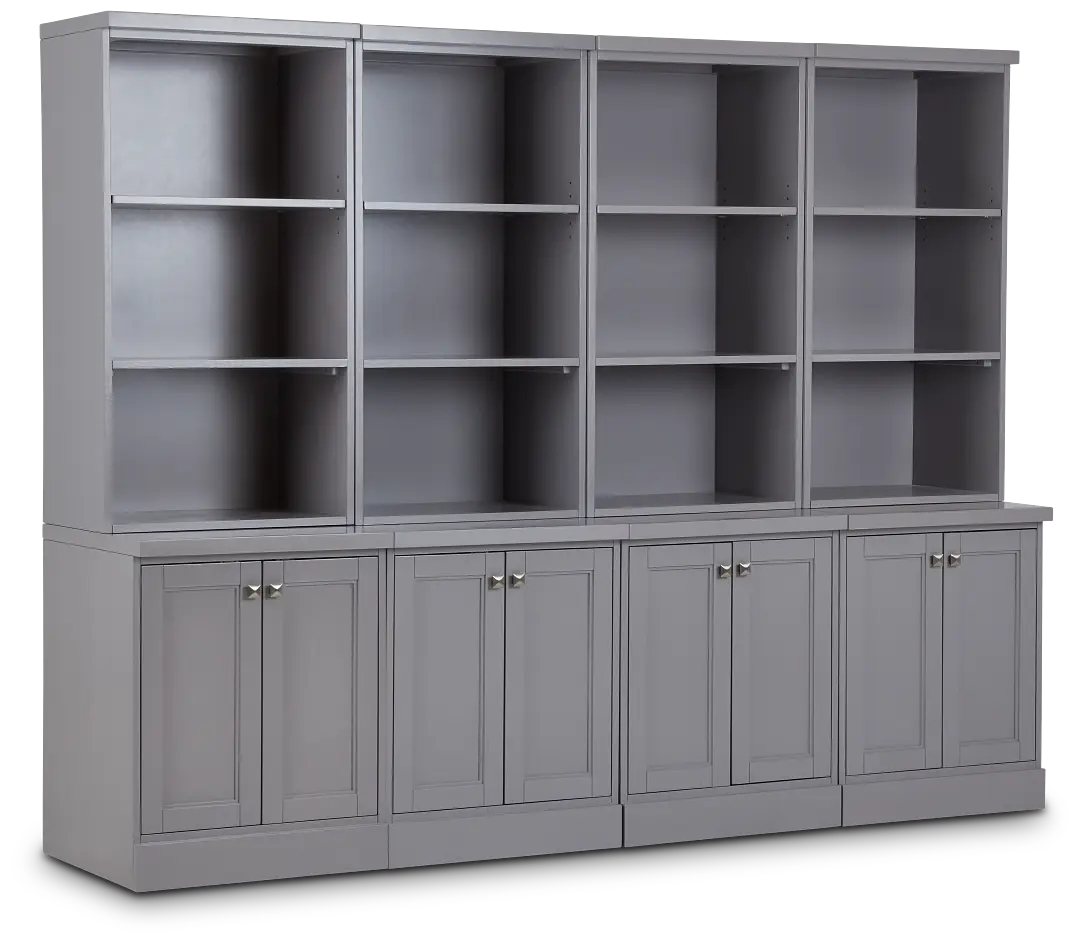 Newport Gray Door Bookcase Wall Newport Gray Door Bookcase Wall