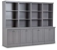 Newport Gray Door Bookcase Wall
