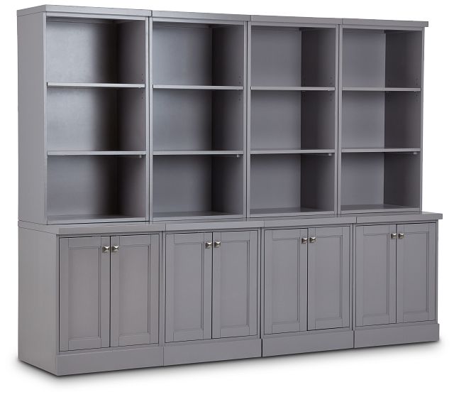 Newport Gray Door Bookcase Wall