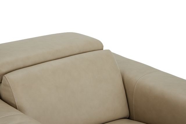 Ainsley Beige Leather Power Recliner