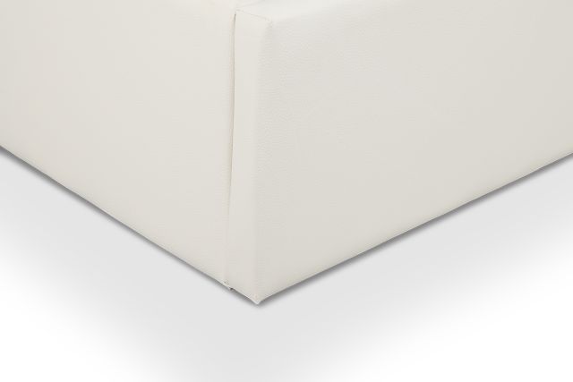 Doral White Curved Upholstered Platform Bed