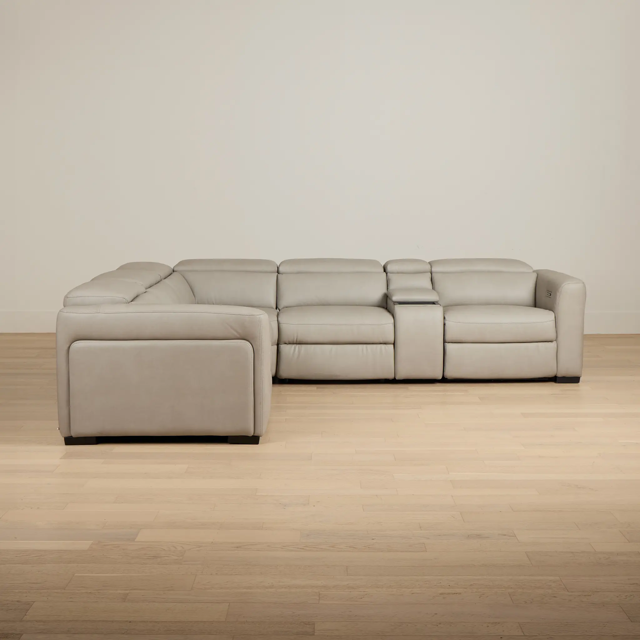 Melody Light Gray Micro Medium Triple Power 2-arm Sectional Melody Light Gray Micro Medium Triple Power 2-arm Sectional