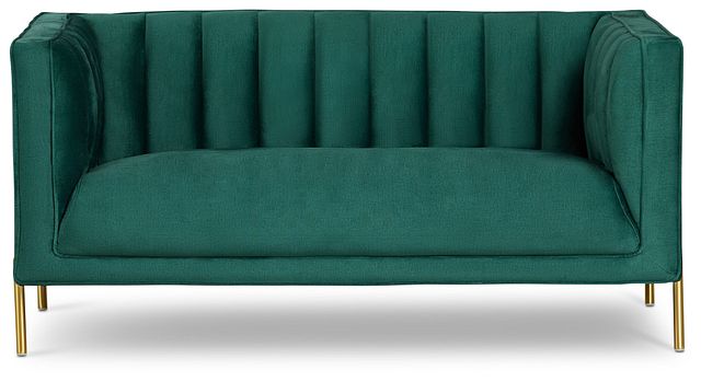 Bella Dark Green Velvet Loveseat