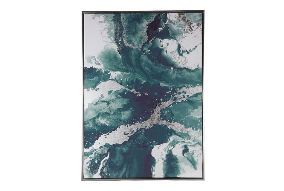 Iris Green Framed Canvas Wall Art Home Accents Wall Decor