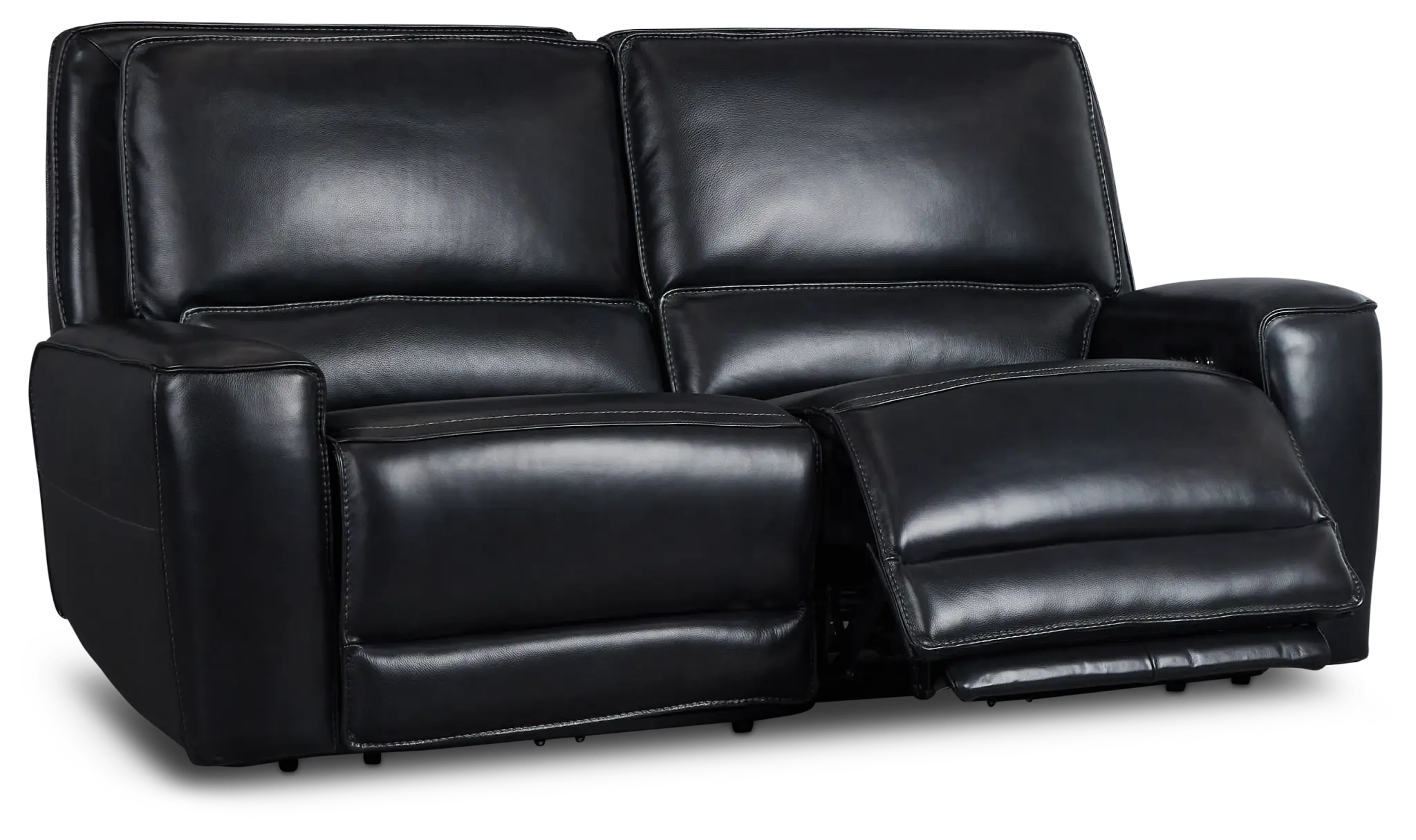 Miles Black Lthr/vinyl Power Reclining Sofa Miles Black Lthr/vinyl Power Reclining Sofa
