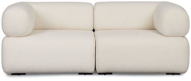 Celeste Light Beige Fabric 2-piece Modular Sofa