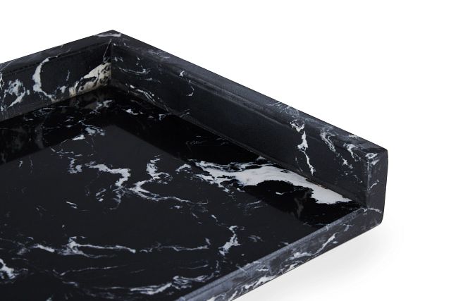 Ludo Black Marble Tray