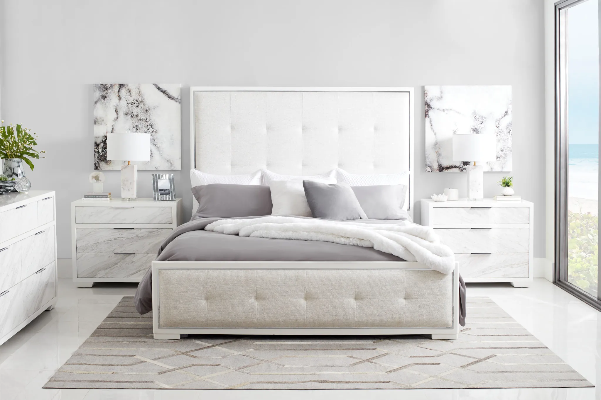 Ocean Drive White Uph Panel Bed