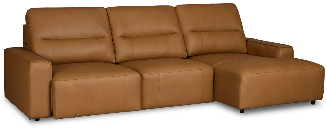 Rudy Brown Lthr/vinyl Right Dual Power Extension Chaise Sectional Rudy Brown Lthr/vinyl Right Dual Power Extension Chaise Sectional