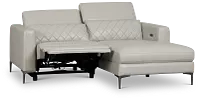 Ava Light Gray Micro Right Chaise Power Reclining Sectional