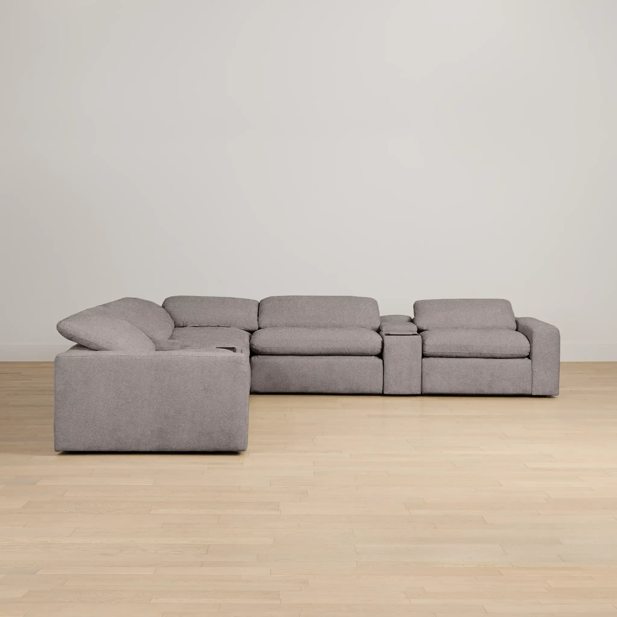 Drift Dark Gray Fabric Large Triple Power Reclining Two-arm Sectional Drift Dark Gray Fabric Large Triple Power Reclining Two-arm Sectional