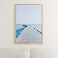 Distance Light Blue Framed Wall Art