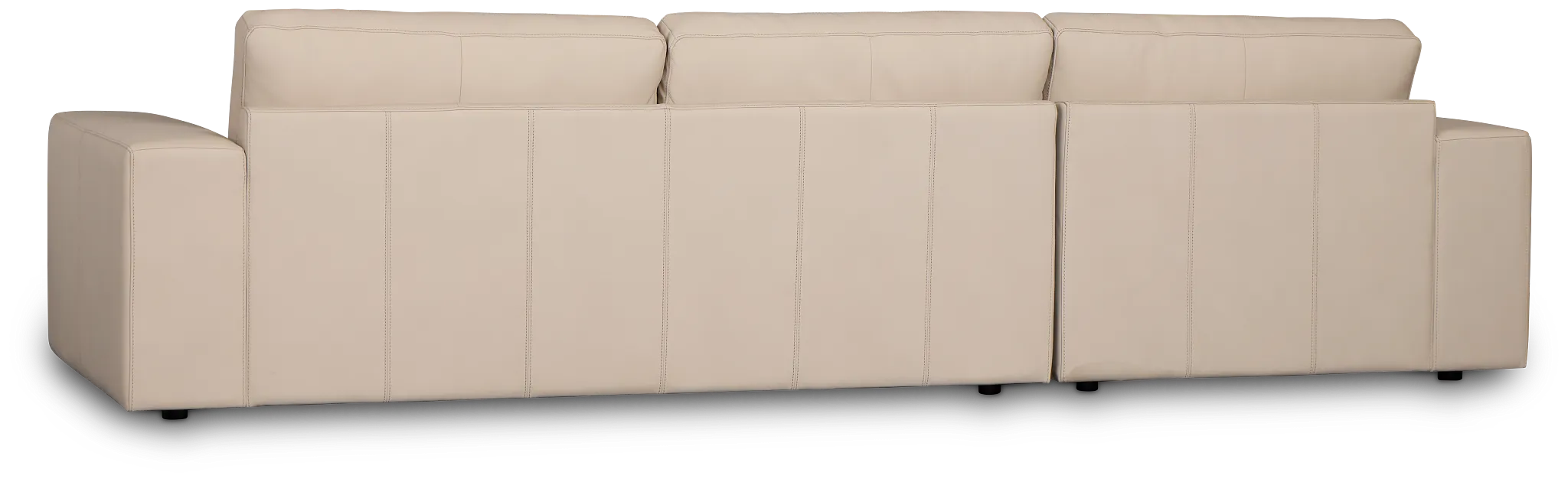 Kellan Ivory Leather Left Chaise Sectional