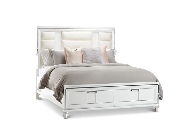 Vegas White Platform Storage Bed