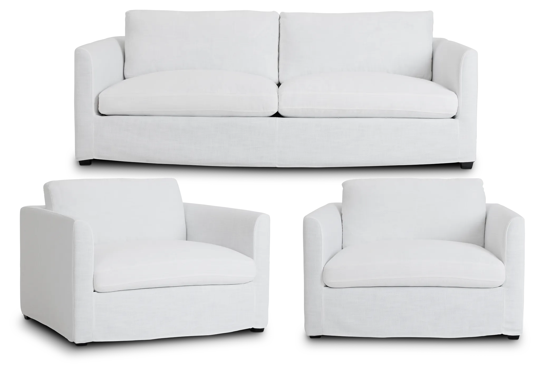 Willow White Fabric Small Living Room