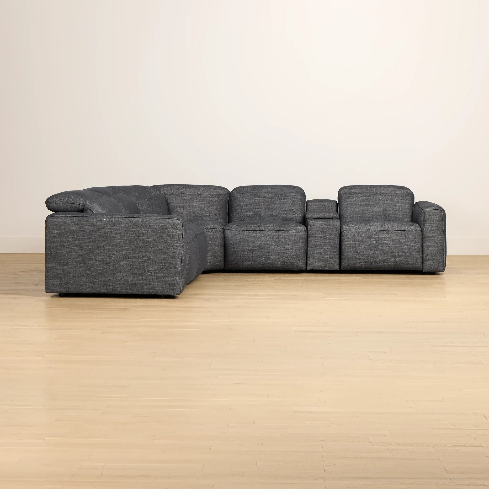 Ryland Dark Gray Fabric Medium Dual Power 2-arm Reclining Sectional