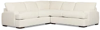 Alpha White Fabric Small Two-arm Sectional