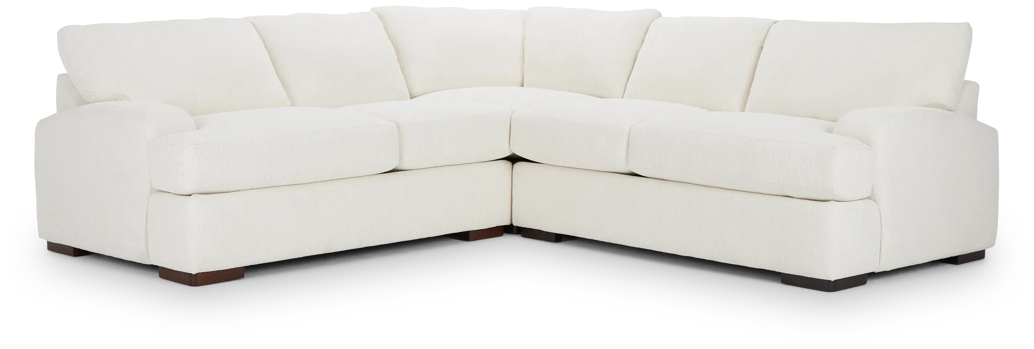 Alpha White Fabric Small Two-arm Sectional