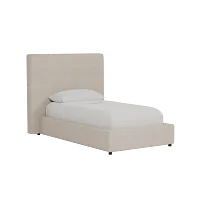 Grayton Linen Beige 54" Upholstered Platform Bed