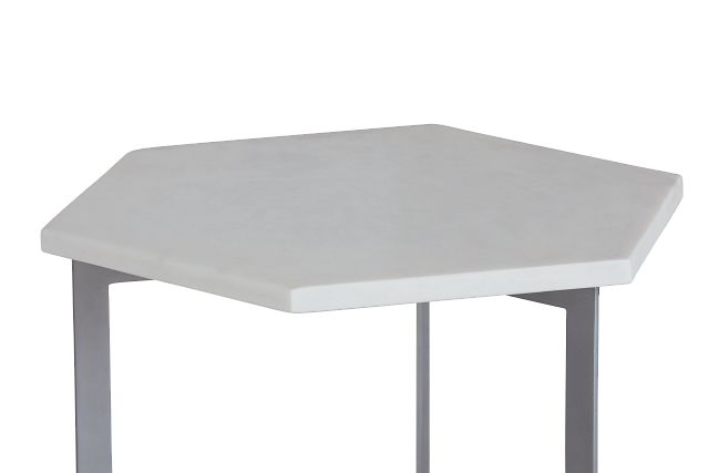Mandie Silver Marble Accent Table