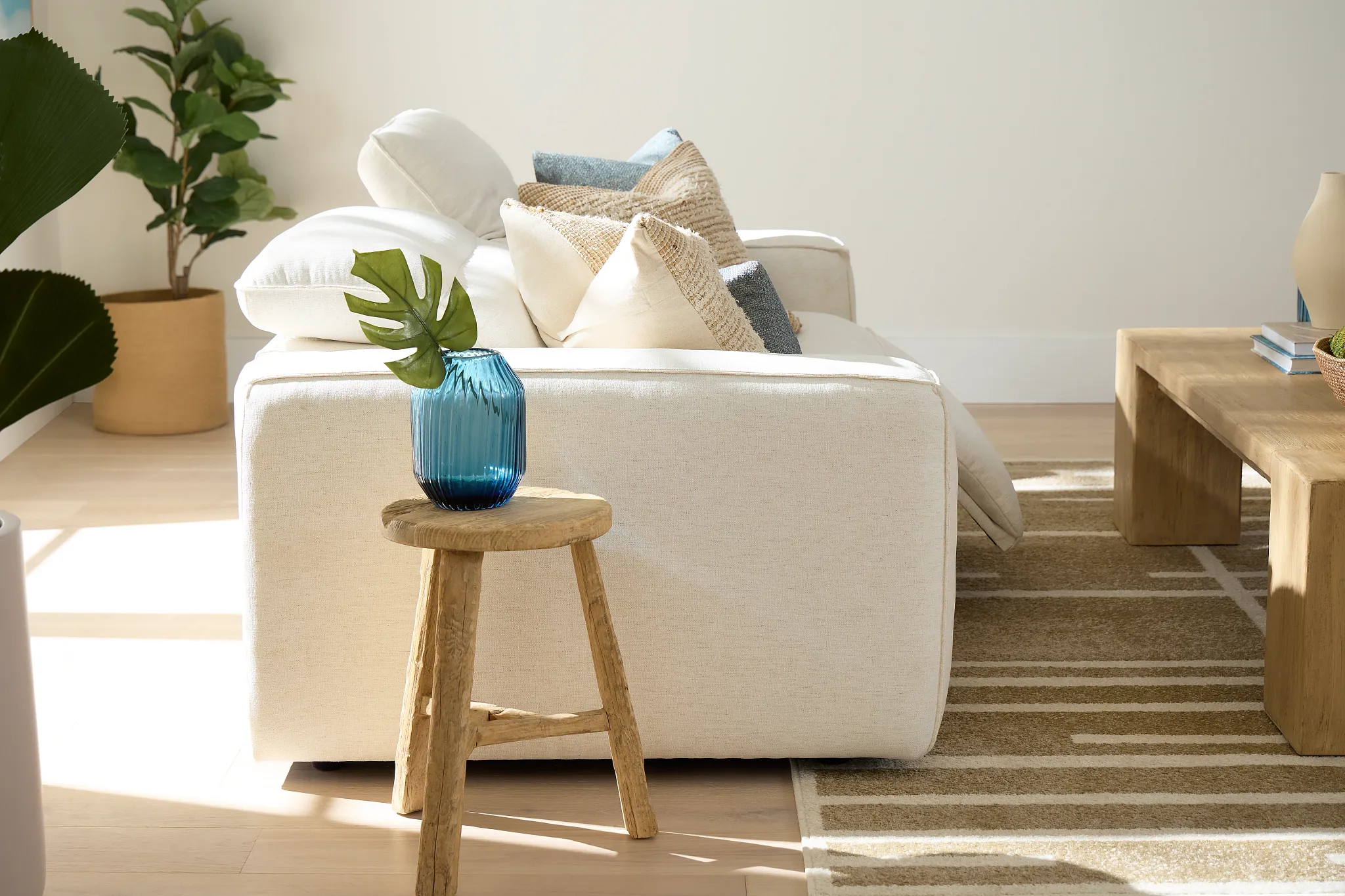 Ryland White Fabric Power Reclining Sofa