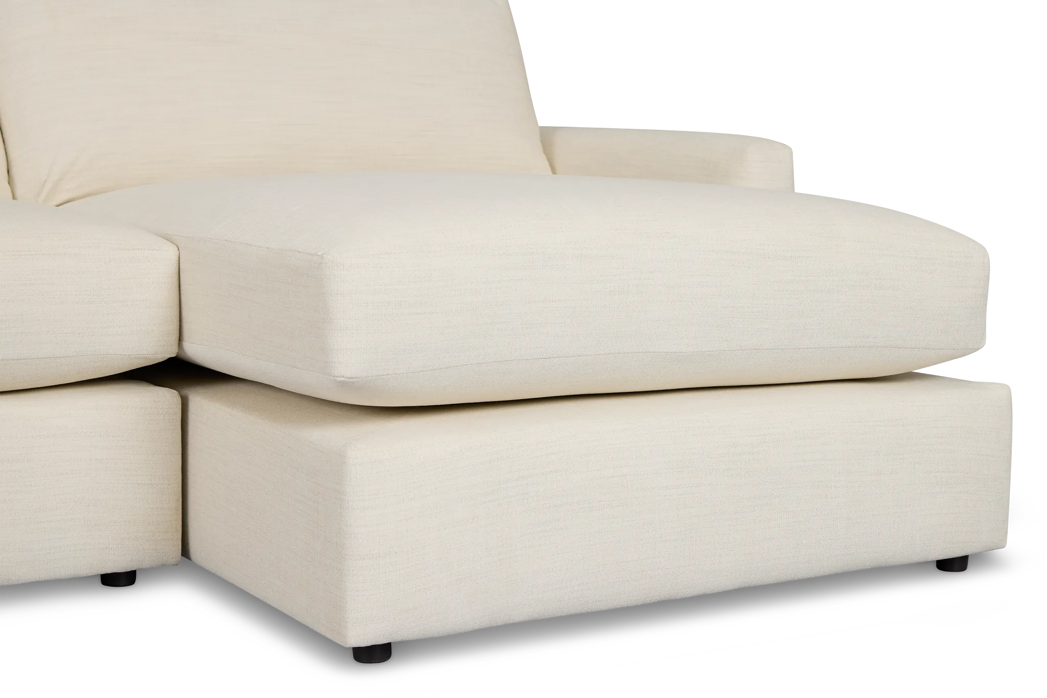 Noah Ivory Fabric Small Right Chaise Sectional