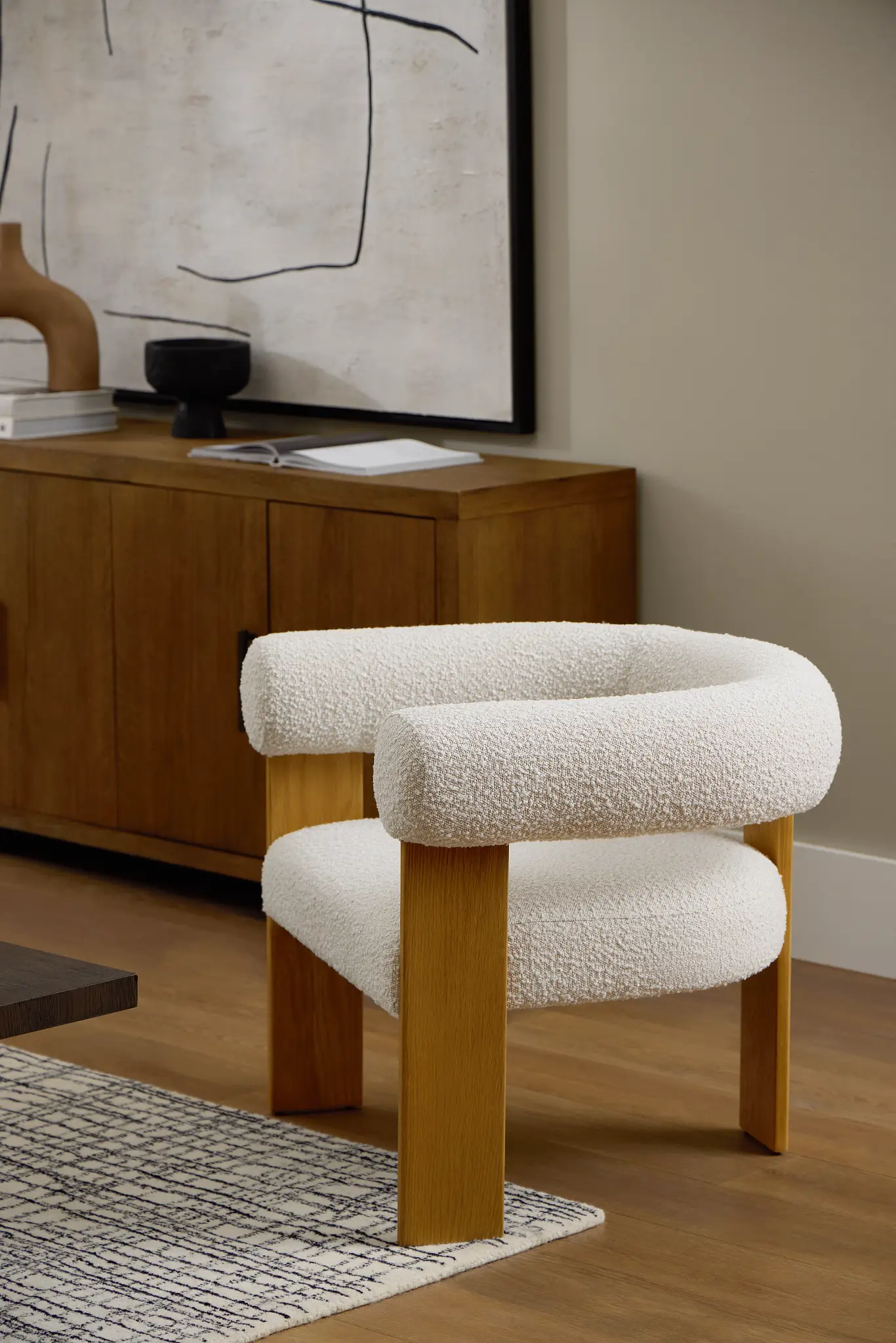 Elara White Fabric Accent Chair Elara White Fabric Accent Chair