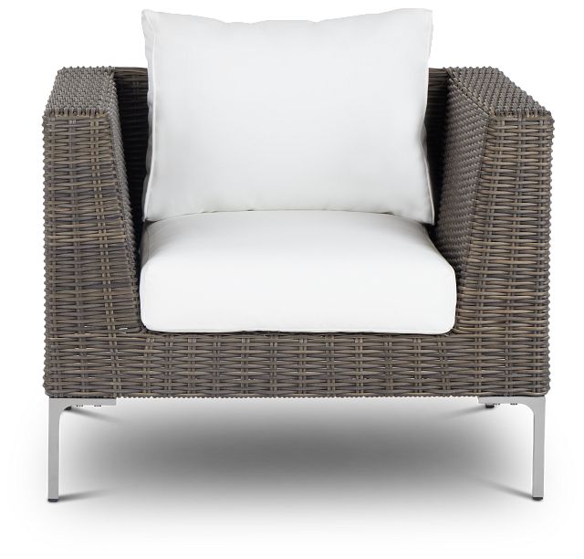 Tulum White Woven Cushioned Arm Chair