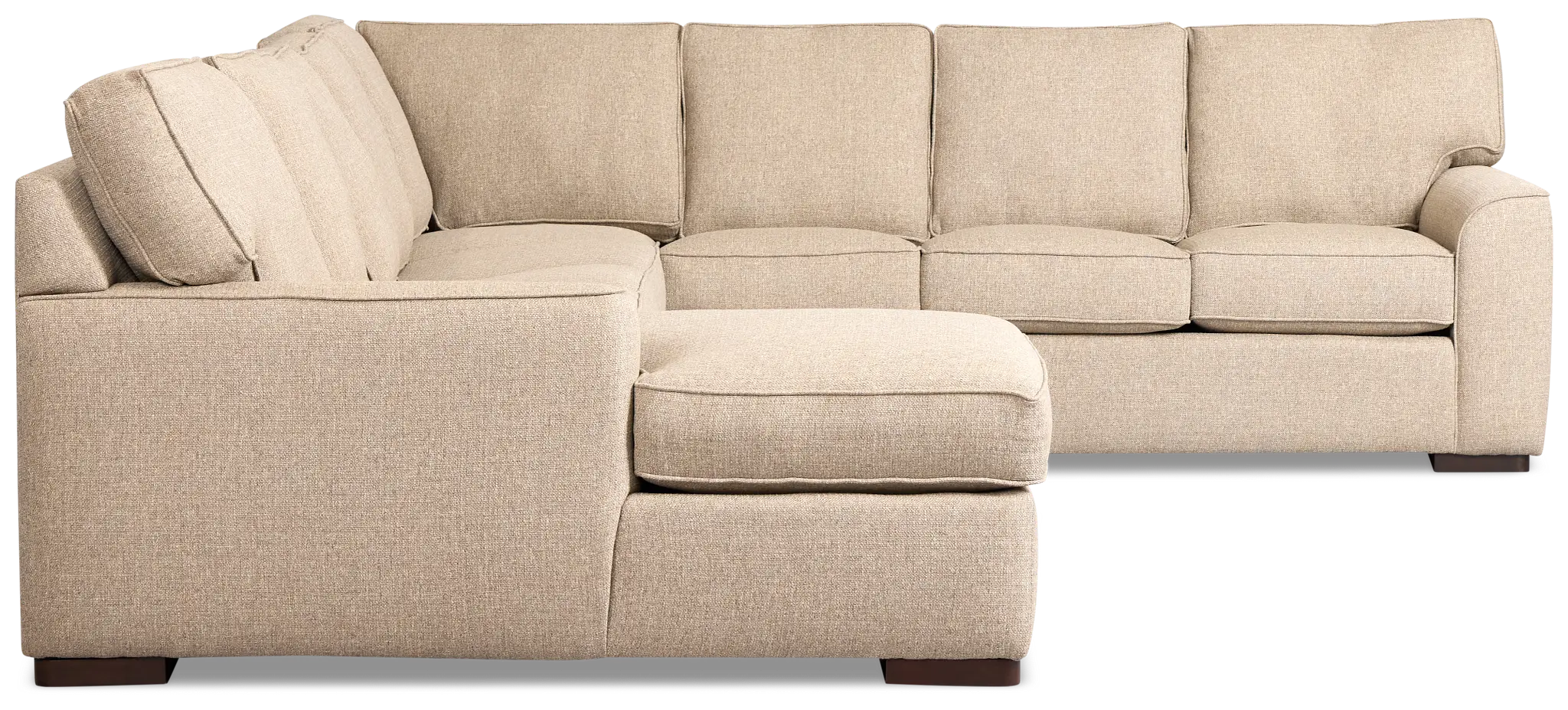 Sinclair Brown Fabric Left Chaise Innerspring Sleeper Sectional Sinclair Brown Fabric Left Chaise Innerspring Sleeper Sectional