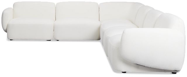 Halsey White Fabric Medium Two-arm Sectional