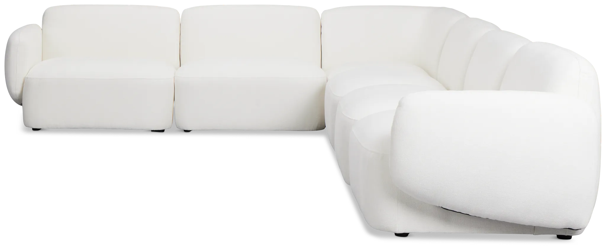 Halsey White Fabric Medium Two-arm Sectional